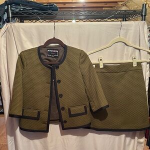 J. Crew Olive Green jacket and skirt